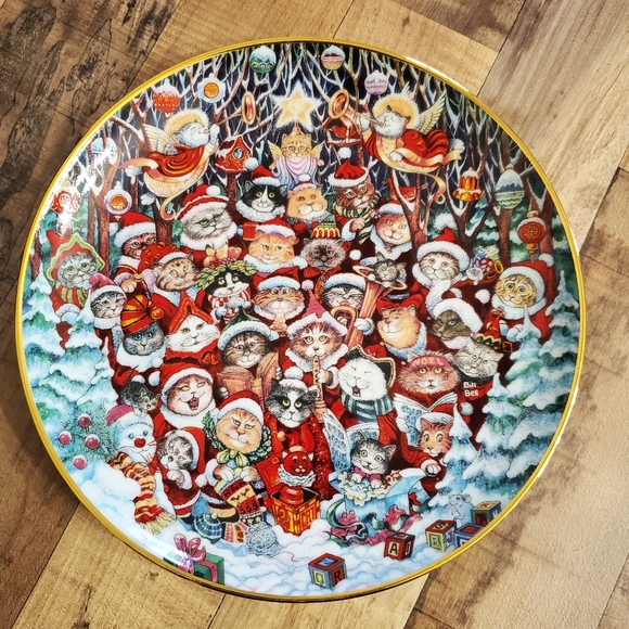 Santa Claws Bill Bell limited edition collectible Christmas cat porcelain plate - Picture 11 of 11